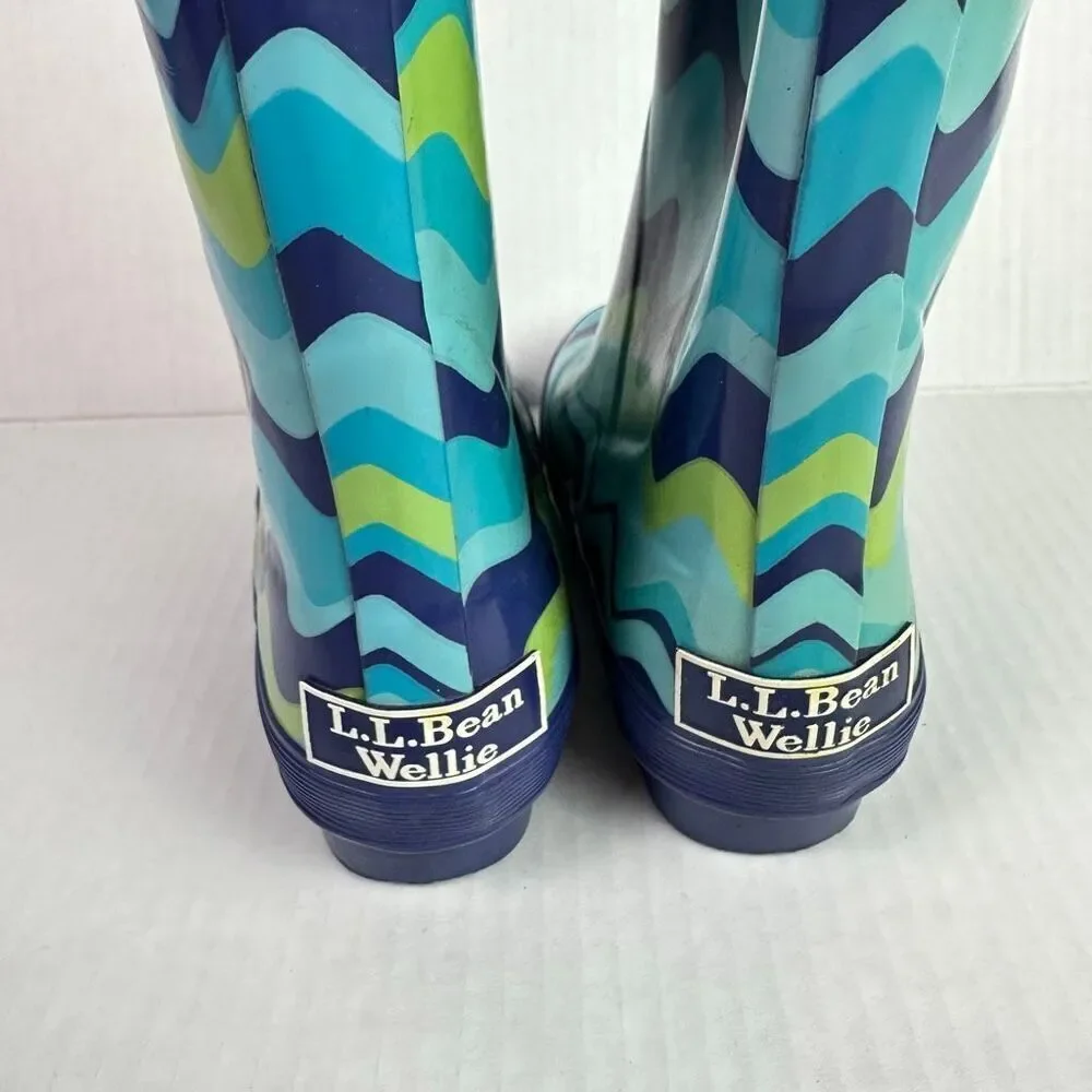 LL Bean Wellie Rainboots size 10 Blue